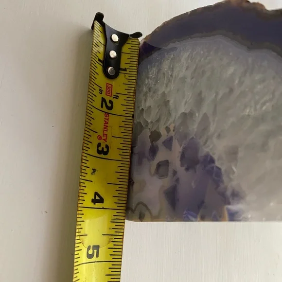 Natural Geode Bookends. Paperweights. Purple or blue agate pieces. Brazilian - Picture 10 of 16